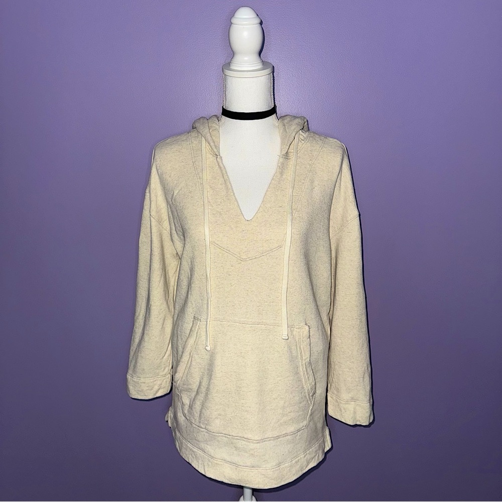 James Perse Cream 3/4 Sleeve Sweatshirt